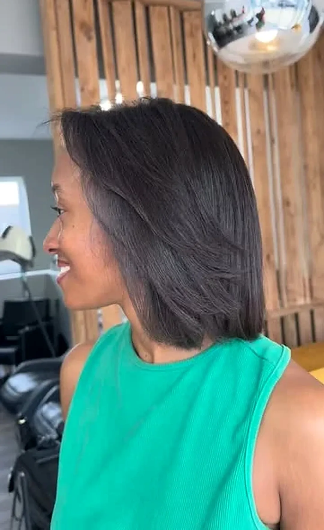 Client with a sleek blow dry
